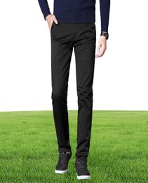 Autumn Casual Pant Men Business Stretch Cotton Straight Fit Trousers Male Formal Dress Pants Black Khaki Plus Size 42 44 46 2011285332223