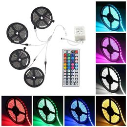 Strips Supli 20M 5050 RGB 600LED Strip Flexible Tape String Lights Not Waterproof DC 12V with 44 KEY IR Remote Controller Kit