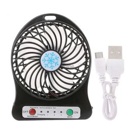 Electric Fans Portable LED Light Mini Fan Air Cooler Mini Desk USB Fan Third Wind USB Fan Rechargeable ABS Portable Office Outdoor Home YQ240104