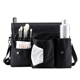 Rownyeon Makeup Artist Bag Studio Bag Waist Bag Brushes Storage for Makeup Artist Hair Stylist with Tissue Pocket Brushes Holder 240104