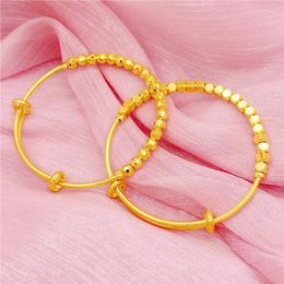 Bangle Copper Gold Plated Diamond Broken Bead Bundy Bracelet Push Pull Sugar Transfer Sand Jewelry Tide