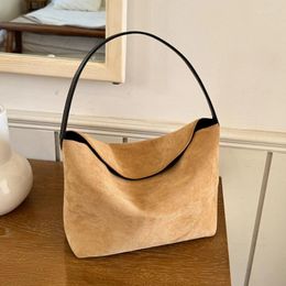 Evening Bags Simple Retro Faux Suede Women's Shoulder Bag Fashion Solid Colour Matte Female Underarm Tote Casual Ladies Handbags Purse