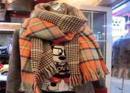 Scarves Double Face Plaid Scarf Autumn And Winter Thickened Shawl Warm Cashmere Proof Student Lady Korea 18555cm4453508