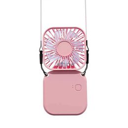 Electric Fans Fan Hanging Neck Foldable Summer Small Electric Fan Portable Handheld Creative Student Dormitory Sports USB Outdoor Mini Fan YQ240104
