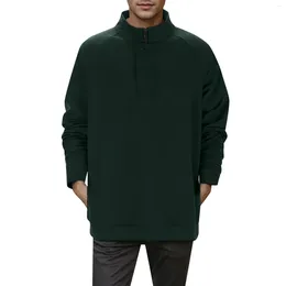 Men's Hoodies Heavy Sweatshirts Autumn And Winter Fashion Sweatshirt Casual Loose Solid Mens V Notch Pullover Fleece