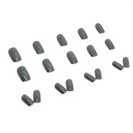 False Nails Solid Cement Green Whiten Manicure Full Cover Square Artificial Nail Tips For Shopping Traveling Dating