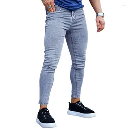 Men's Jeans Mens Skinny Solid Colour High Stretch Denim Trousers Casual Daily For Office Parties Male Cowboy Pants