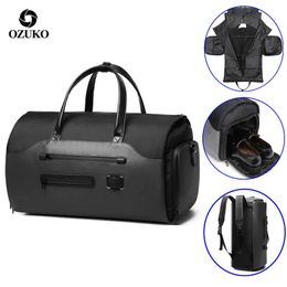 OZUKO Travel Bag Multifunction Men Suit Storage Large Capacity Luggage Handbag Male Waterproof Travel Duffel Bag Shoes Pocket 240103