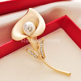 Imitation Pearl Flower Brooches Vintage Coat Lapel Pins Clothes Decoration Women Men Bride Wedding Party Brooch Jewelry Gifts