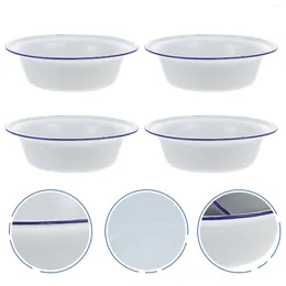 Dinnerware Sets 4 Pcs Enamel Bowl Porcelain For Kitchen Basins Tableware Kitchenware Bowls Baking Pans Cereal