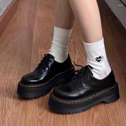 Dress Shoes 2024 Women's Platform Lace Up Low Heel Lolita Japanese Style Mary Jane Vintage College Student Women Pumps