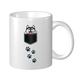 Mugs Mark Cup Mug Siberian Husky In Pocket Cute Puppy Dog Lover Apparel Coffee Tea Milk Water Travel For Office Home