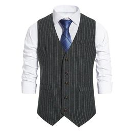 Blazers For 2022 Fashion Striped Suit Dress Grey Black Vest Men Luxury Casual Waistcoat Business Clothes