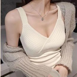 Women's Tanks Plus Velvet Thicker Women With Chest Pad V-neck Simple Keep Warm Cold-proof Slim Sleeveless Tops Autumn Winter Stylish