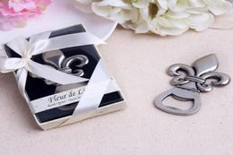 100pcslot Top wedding Favour supplier quotFleur de Lisquot PewterFinish Bottle Opener wedding giveaways gift SN5667601