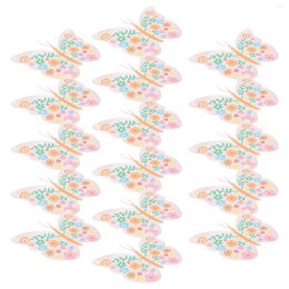 Disposable Dinnerware 16pcs Butterflies Design Paper Dinner Dishes Outdoor Picnic Tableware