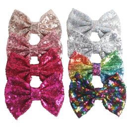 30pcs/lot 5 Knot Sequin Hair Bow WITHOUT Hair Clips Girls Solid Glitter Bows For Kids DIY Headband Hair Bands Hair Accessories 240103