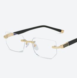 2021 Antiblue light Reading Eyeglasses Presbyopic Spectacles Clear Glass Lens Unisex Rimless Glasses Frame of Glasses Strength 18920287