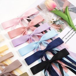 48pc/lot 6inch Grosgrain Ribbon Hair Bow Hair Clips Kids Girls Solid Bowknot Hairpins Barrettes Children Headwear Wholesale 240103