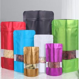 10x15cm Party Supply Stand Up Zipper Lock Mylar Bags Matte Clear Window for Zip Aluminium Foil Bag Lock Snacks Storage Package Pouches Ftkqb