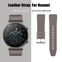 22mm Genuine Leather Strap Watch Band For Huawei GT2 pro 2e Original Wristband Quick Release Bracelet Galaxy 3 240104