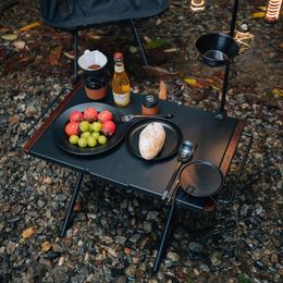 Camp Furniture WOOKOO Misty Outdoor Camping Table Folding Portable Picnic Assembled Steel Plate Barbecue