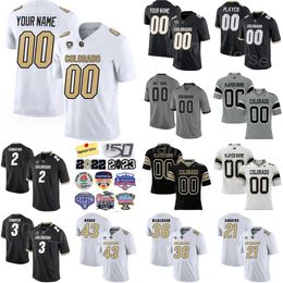 Stitch Football College Colorado Buffaloes 2 Shedeur Sanders Jersey Mens 3 Dylan Edwards 22 Anthony Hankerson 36 Sy'veon Wilkerson 10 Xavier Weaver Travis Hunter