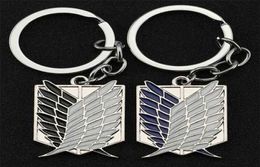 Attack On Titan Keychain Wings of Liberty dom Scouting Legion Eren Keyring Key Holder Chain Ring New Anime Jewelry Whole 2104092512921597