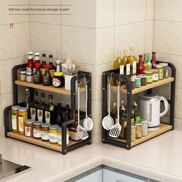 Kitchen Storage Stainless Steel Seasoning Shelf Table Top Soy Sauce Bottle Salt And Vinegar