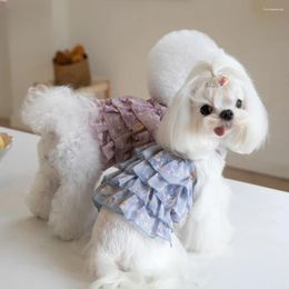 Dog Apparel Poached Skirt Chiffon Cake Dress Layered Pet Cat Teddy INS Fashion Clothing Puppy Clothes Costume