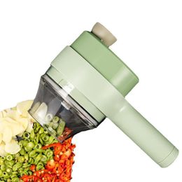 4 In1 Vegetable slicer Garlic Press Slicer Handheld Electric Chopper Cutter Set Portable Masher Wireless 240104