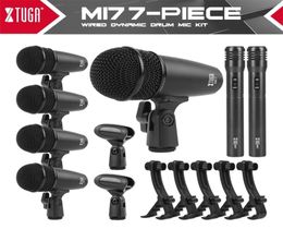 XTUGA MI7P 7Piece Wired Dynamic Drum Mic Kit Whole Metal Kick Bass TomSnare Cymbals Microphone Set Use For Drums 2106101740122