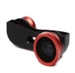 3Colors Portable 3in1 Camera Lens 180 Degree Fish Eye LensWide Angle LensMacro Phone Lens Kit with Carring Bag for iPhon2800018