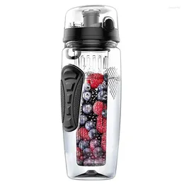 Water Bottles 1000Ml/32Oz Fruit Infusing Infuser Bottle Plastic Sports Detox Health