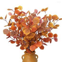 Decorative Flowers 4Pcs Fake Leaves Realistic Veins Natural Colour Easy Maintenance Indoor Outdoor Decoration Mariages