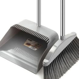 Cleaning Brush Broom Dustpans Set Home For Floor Sweeper Garbage Cleaning Stand Up Broom Dustpan Set Household Cleaning Tools 240103