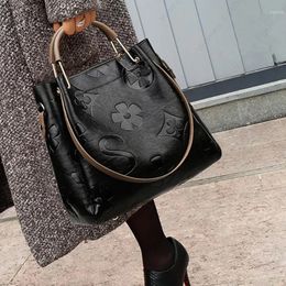Women Tote Bucket Bag Plus Size Soft Leather Crossbody Bag Lady Handbag Wallet Shoulder Bag