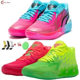 OG LaMelo Ball MB.01 MB.02 Kids Basketball Shoes Queen City For Sale Blue Purple Rick Morty Boys Girl Sport Shoes Trainner Sneakers