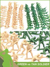 ViiKONDO Army Men Toy Soldier Military Playset Epic WWII US German Battle Cowboy Indian Action Figure Model Civil War Boy's Gift 240104