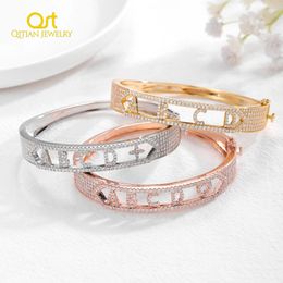 Bracelets Personalised Gold Name Bracelet Zirconia Gemstone Initial Letter Bangle Customised Crystal Cuff Name Bracelet Jewellery for Women