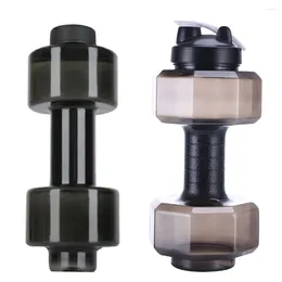 Water Bottles Camping Bottle Cycling Sport PET Dumbbell Shape Gym Outdoor Fitness Kettle For Easy Safety Working-out Decor