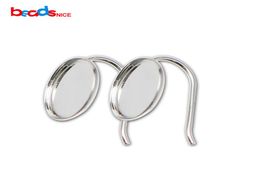 Beadsnice 925 Sterling Silver Earring Bezel Settings with Earwire fit 12x12mm Cabochon Blanks for DIY Earring Making ID363163237255