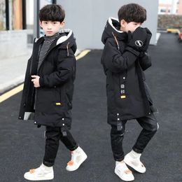 Children parka kids Winter Down cotton Jacket snowsuit Clothing Big Boy Warm Coat Thicken Outerwear toddler clothes gloves 240103