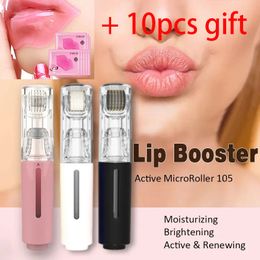 Lip Care Roller with 10pcs Collagen Lip Masks Lip Titanium Needle Roller Massage Beard Hair Growth Treatment for Serum Application