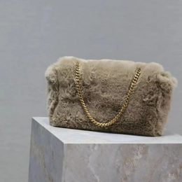 suede rabbit hair double bread eternal classic warm soft cute luxury shoulder bag chain crossbody bag woman 240104