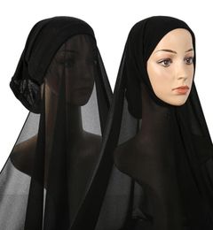 Scarves Est Underscarf Instant Chiffon Hijab Jersey Bonnet Headscarf Long Shawl Scarf Women 1PC Retail5890960