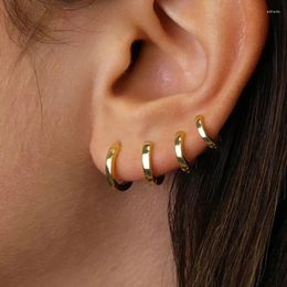 Hoop Earrings 4Pcs/set Gold Plated Copper Minimalist Huggie For Women Simple Metal Circle Small Earring Punk Unisex Rock Jewellery