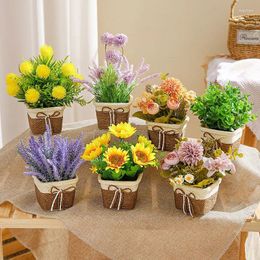 Decorative Flowers Fake Potted Plants Plastic Flower Decorations Baskets Simulation Home Living Rooms Tabletops Small Ornaments Bouquets
