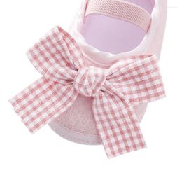 First Walkers Infant Baby Girls Mary Jane Soft Sole Bowknot Princess Shoes Born Prewalker Wedding Dress Flats