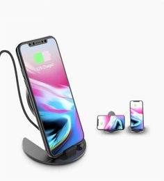 15w fast charging mobile phone wireless charger vertical desktop mobile phone holder wireless charging two in one black7242379